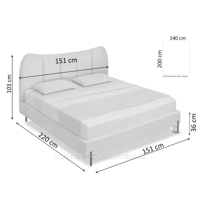 Franciaágy 140x200 KAELIRA - szürke-bézs / fekete