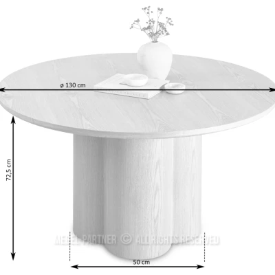 Kerek étkezőasztal 130 cm OISIN - diófa