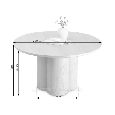Kerek étkezőasztal 130 cm OISIN - diófa