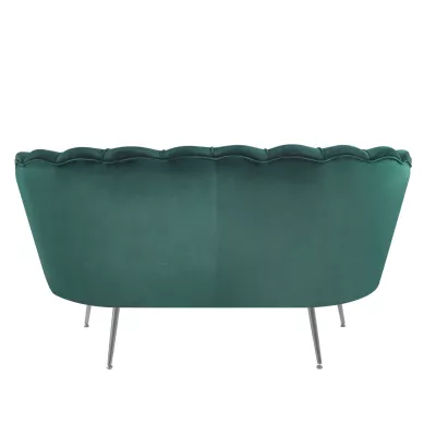 Elegáns kétszemélyes kanapé IGLIKA - zöld / ezüst lábak