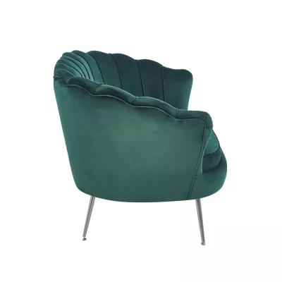 Elegáns kétszemélyes kanapé IGLIKA - zöld / ezüst lábak