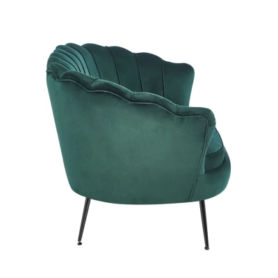 Elegáns kétszemélyes kanapé IGLIKA - zöld / fekete lábak