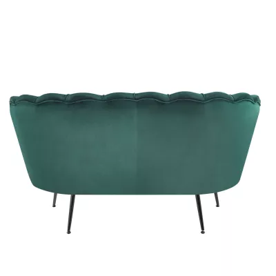 Elegáns kétszemélyes kanapé IGLIKA - zöld / fekete lábak