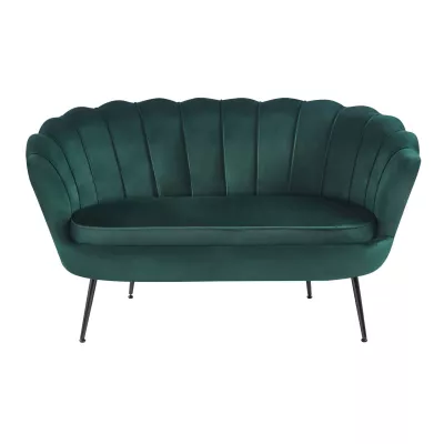 Elegáns kétszemélyes kanapé IGLIKA - zöld / fekete lábak