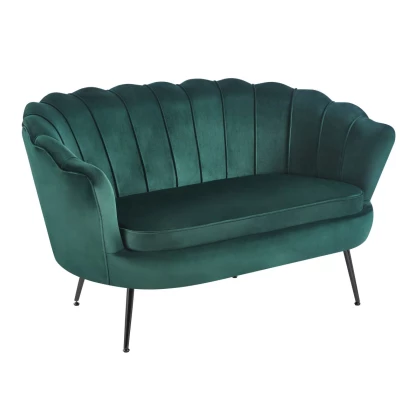 Elegáns kétszemélyes kanapé IGLIKA - zöld / fekete lábak