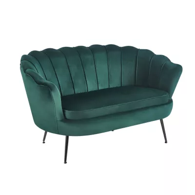 Elegáns kétszemélyes kanapé IGLIKA - zöld / fekete lábak