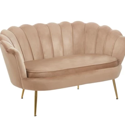 Elegáns kétszemélyes kanapé IGLIKA - cappuccino / arany lábak