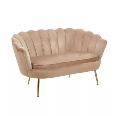 Elegáns kétszemélyes kanapé IGLIKA - cappuccino / arany lábak
