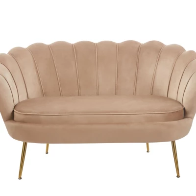 Elegáns kétszemélyes kanapé IGLIKA - cappuccino / arany lábak