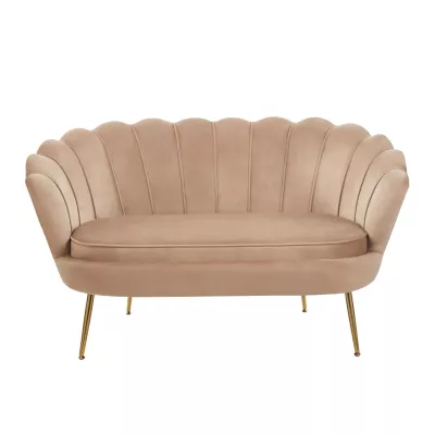 Elegáns kétszemélyes kanapé IGLIKA - cappuccino / arany lábak