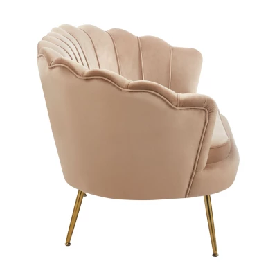 Elegáns kétszemélyes kanapé IGLIKA - cappuccino / arany lábak