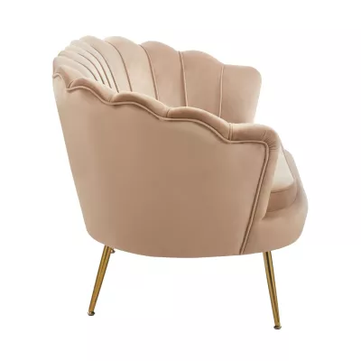 Elegáns kétszemélyes kanapé IGLIKA - cappuccino / arany lábak