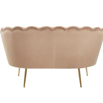 Elegáns kétszemélyes kanapé IGLIKA - cappuccino / arany lábak