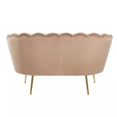 Elegáns kétszemélyes kanapé IGLIKA - cappuccino / arany lábak
