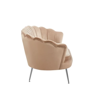 Elegáns kétszemélyes kanapé IGLIKA - cappuccino / ezüst lábak