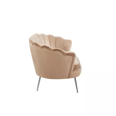 Elegáns kétszemélyes kanapé IGLIKA - cappuccino / ezüst lábak