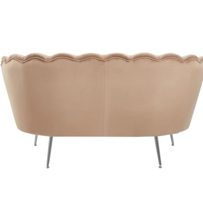 Elegáns kétszemélyes kanapé IGLIKA - cappuccino / ezüst lábak