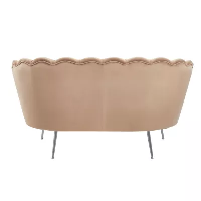 Elegáns kétszemélyes kanapé IGLIKA - cappuccino / ezüst lábak