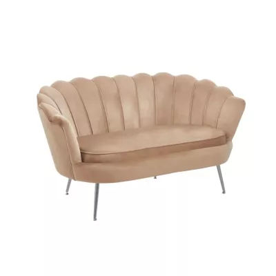 Elegáns kétszemélyes kanapé IGLIKA - cappuccino / ezüst lábak