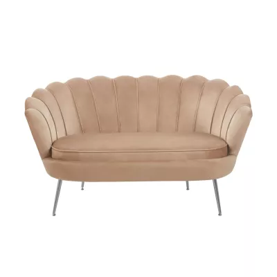 Elegáns kétszemélyes kanapé IGLIKA - cappuccino / ezüst lábak