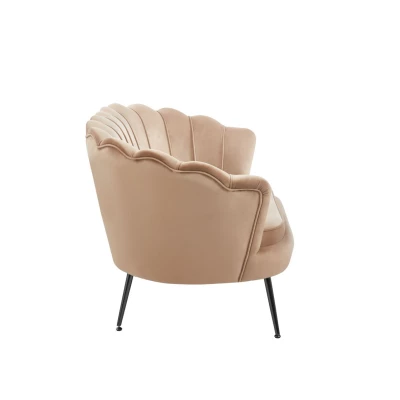 Elegáns kétszemélyes kanapé IGLIKA - cappuccino / fekete lábak