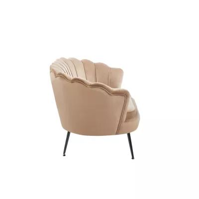 Elegáns kétszemélyes kanapé IGLIKA - cappuccino / fekete lábak