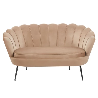 Elegáns kétszemélyes kanapé IGLIKA - cappuccino / fekete lábak