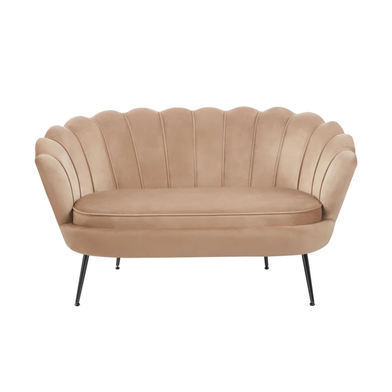Elegáns kétszemélyes kanapé IGLIKA - cappuccino / fekete lábak