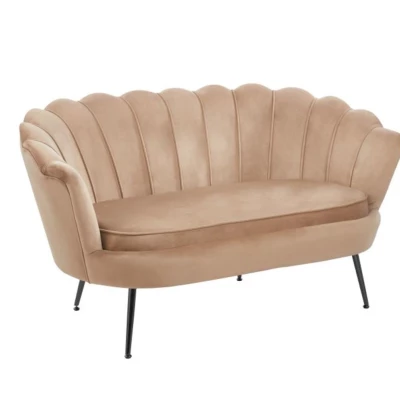 Elegáns kétszemélyes kanapé IGLIKA - cappuccino / fekete lábak