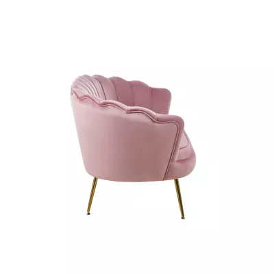Elegáns kétszemélyes kanapé IGLIKA - rózsaszín / arany lábak