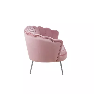 Elegáns kétszemélyes kanapé IGLIKA - rózsaszín / ezüst lábak