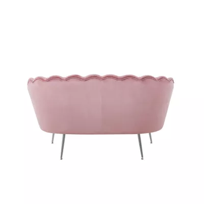 Elegáns kétszemélyes kanapé IGLIKA - rózsaszín / ezüst lábak