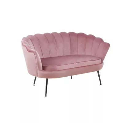 Elegáns kétszemélyes kanapé IGLIKA - rózsaszín / fekete lábak