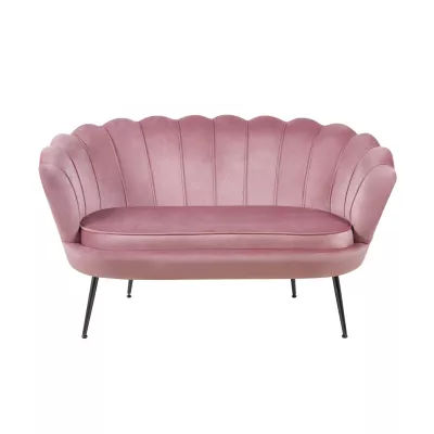 Elegáns kétszemélyes kanapé IGLIKA - rózsaszín / fekete lábak