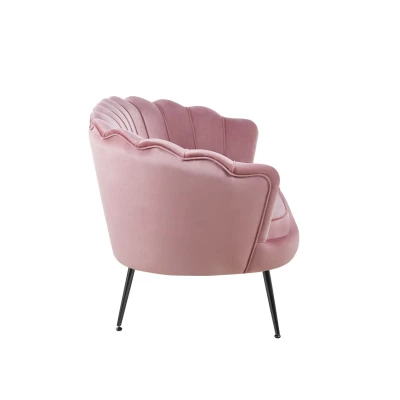 Elegáns kétszemélyes kanapé IGLIKA - rózsaszín / fekete lábak