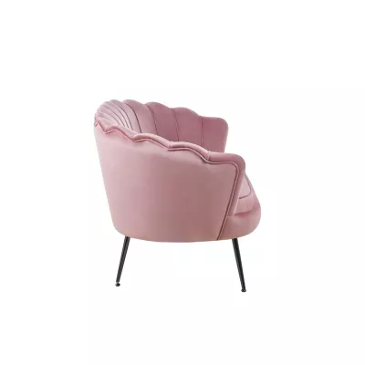 Elegáns kétszemélyes kanapé IGLIKA - rózsaszín / fekete lábak