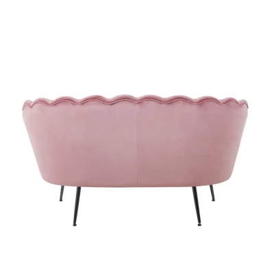 Elegáns kétszemélyes kanapé IGLIKA - rózsaszín / fekete lábak