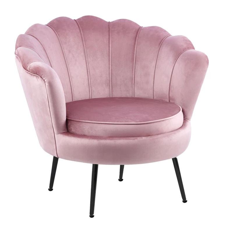 Elegáns THIAGO karosszék - rózsaszín / fekete lábak