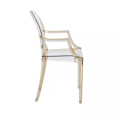 MEDIHA kerti szék karfával - átlátszó / barna