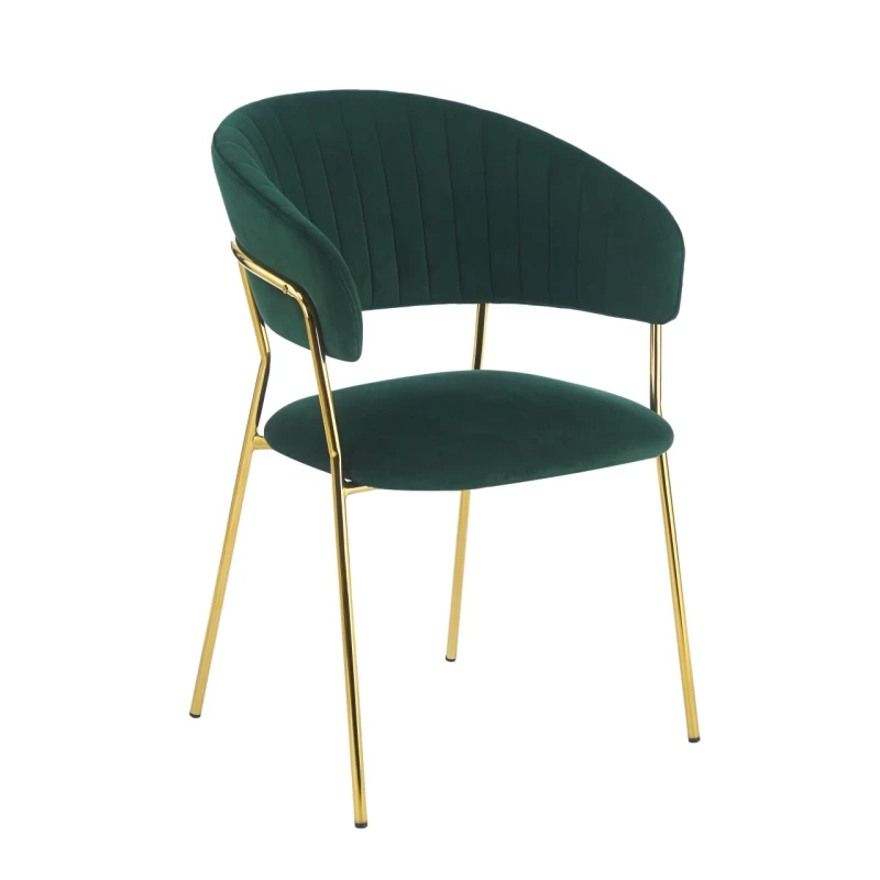 RONIL kárpitozott étkezőszék - zöld / arany
