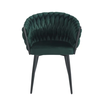 ZYPHIRA kárpitozott designer szék - zöld / fekete