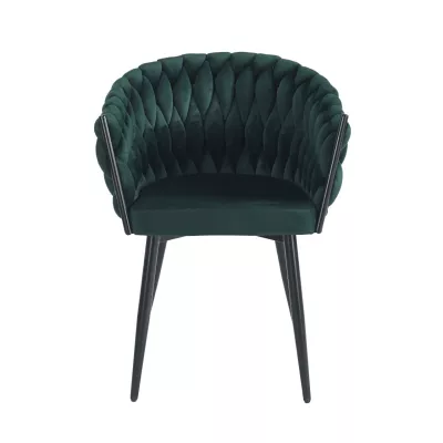 ZYPHIRA kárpitozott designer szék - zöld / fekete
