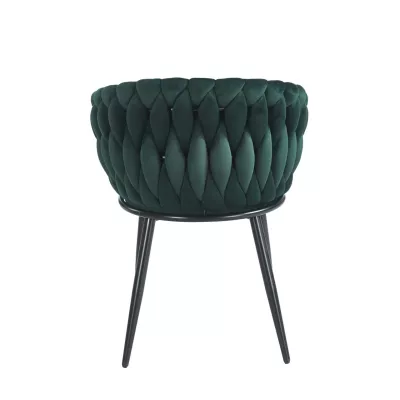 ZYPHIRA kárpitozott designer szék - zöld / fekete