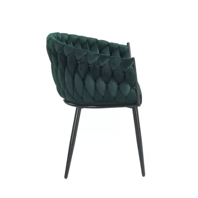 ZYPHIRA kárpitozott designer szék - zöld / fekete