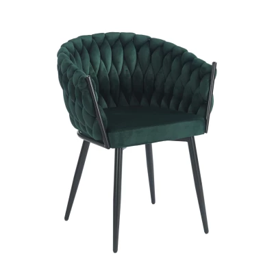 ZYPHIRA kárpitozott designer szék - zöld / fekete