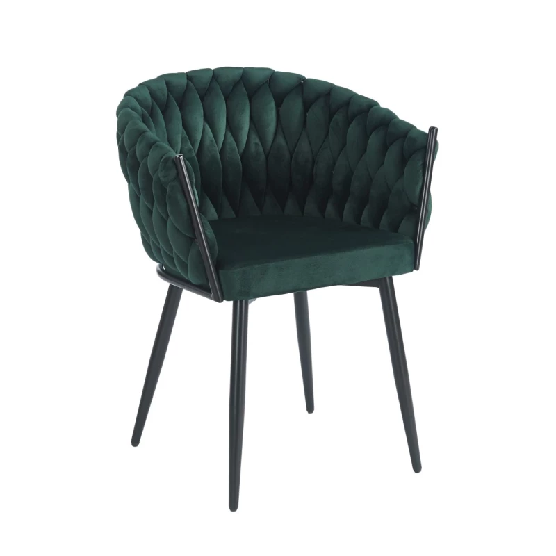 ZYPHIRA kárpitozott designer szék - zöld / fekete