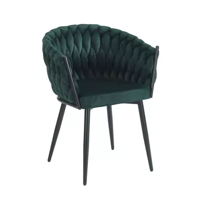 ZYPHIRA kárpitozott designer szék - zöld / fekete