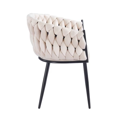 ZYPHIRA kárpitozott designer szék - bézs / fekete