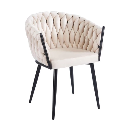 ZYPHIRA kárpitozott designer szék - bézs / fekete