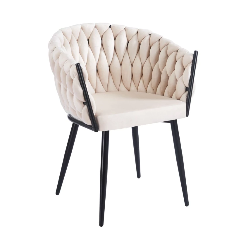 ZYPHIRA kárpitozott designer szék - bézs / fekete